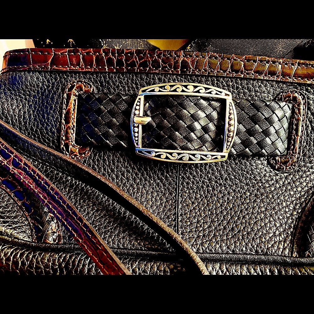 Brighton Black Genuine Leather Wristlet 👝🌷